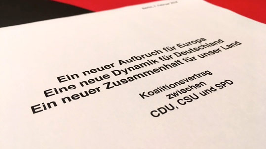 Koalitionsvertrag zwischen CDU, CSU und SPD